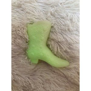 Fenton Glass Custard Satin Daisy + Button Boot